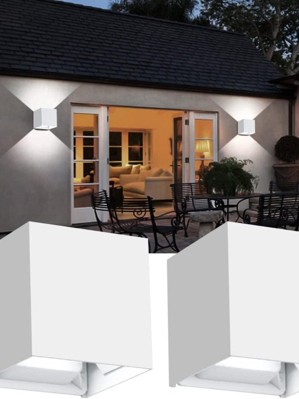 2pack ledmo LED Outdoor Sconses Light Up and Down Wall Lights Aluminum IP65